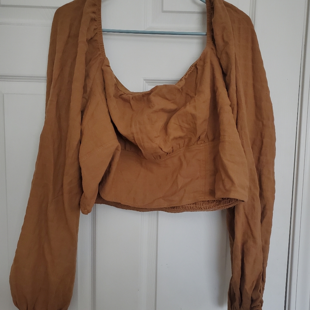 Puffy Sleeve Bustier Top